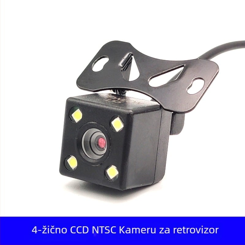 Stražnja kamera za automobil, 4 LED noćni vid, 170° široki kut, vanjska CCD, 12V napajanje, slika u ogledalu
