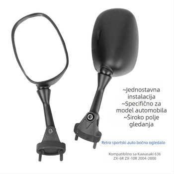 Retrovizor za motocikl Kawasaki ninjia 2005-2008 – kućište od PP, šipka od aluminijske legure, model ZY1013E