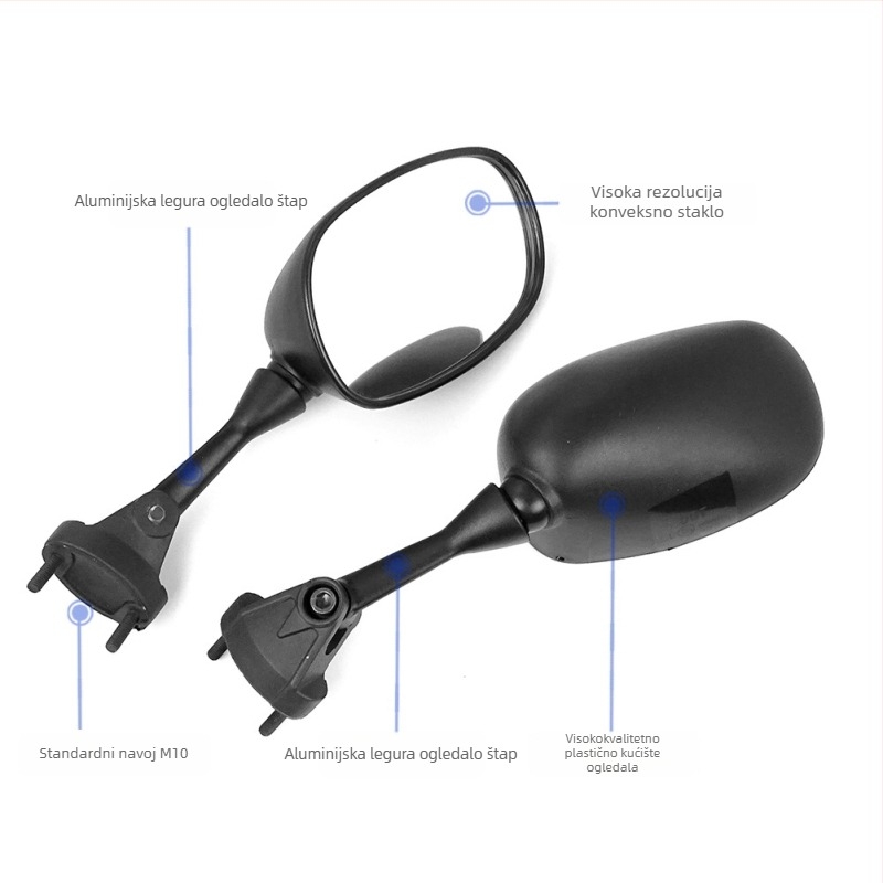 Retrovizor za motocikl Kawasaki ninjia 2005-2008 – kućište od PP, šipka od aluminijske legure, model ZY1013E