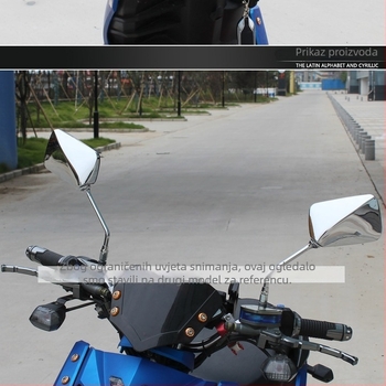 Zadnje ogledalo za motor, konveksno, model Prince of the Big Turtle King, staklno ogledalo, 12V, Mojielong