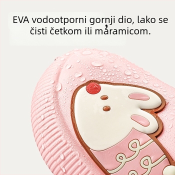 Dječje pamučne papuče — crtani uzorak, EVA gornji dio i EVA potplat, zimska toplina, unisex, uzrast 4-16 godina