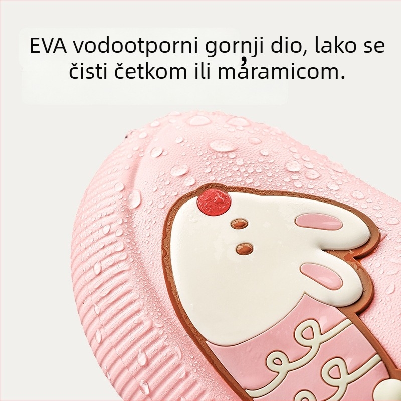 Dječje pamučne papuče — crtani uzorak, EVA gornji dio i EVA potplat, zimska toplina, unisex, uzrast 4-16 godina