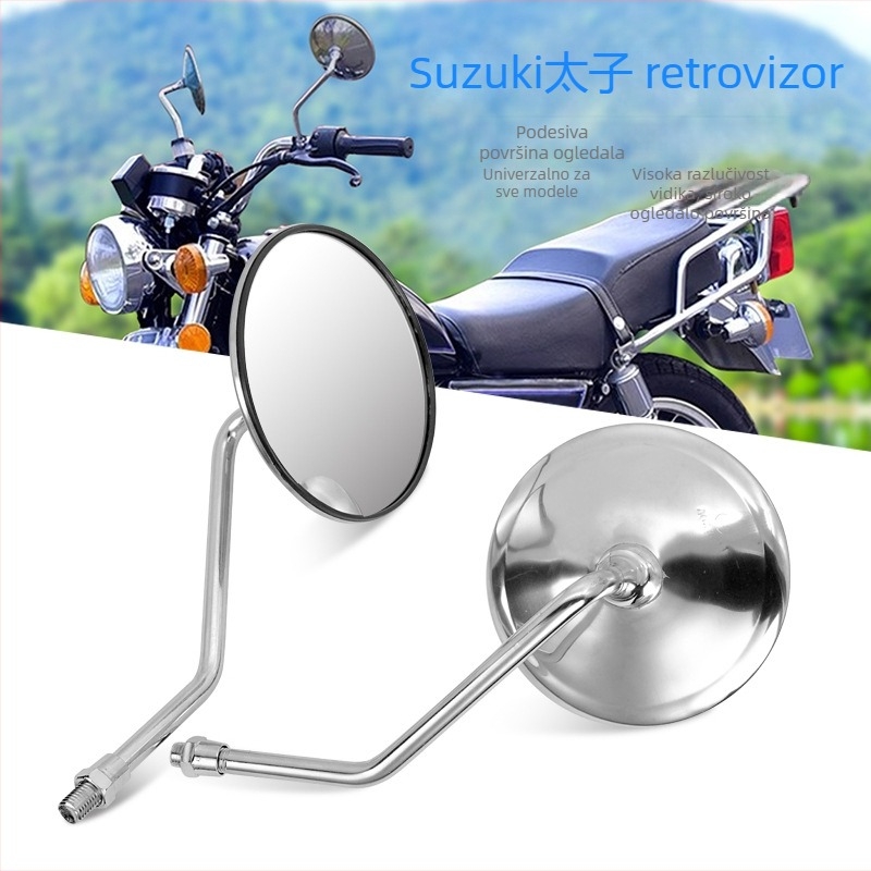 Zadnje ogledalo GN125-2, mikrokonveksno, metalni pokrov, staklo ogledalo, za motocikl Prince GN125