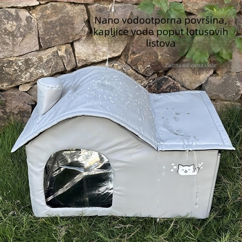 Mačje zimsko gnijezdo — vanjsko, vodootporno, zatvoreno sklonište, od tkanine