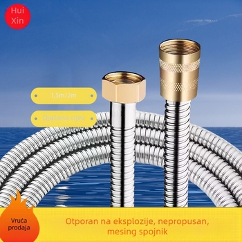 Tuš cijev od nehrđajućeg čelika s navojnim spojem – nominalni tlak 0.8 MPa, radna temperatura 5–80 °C