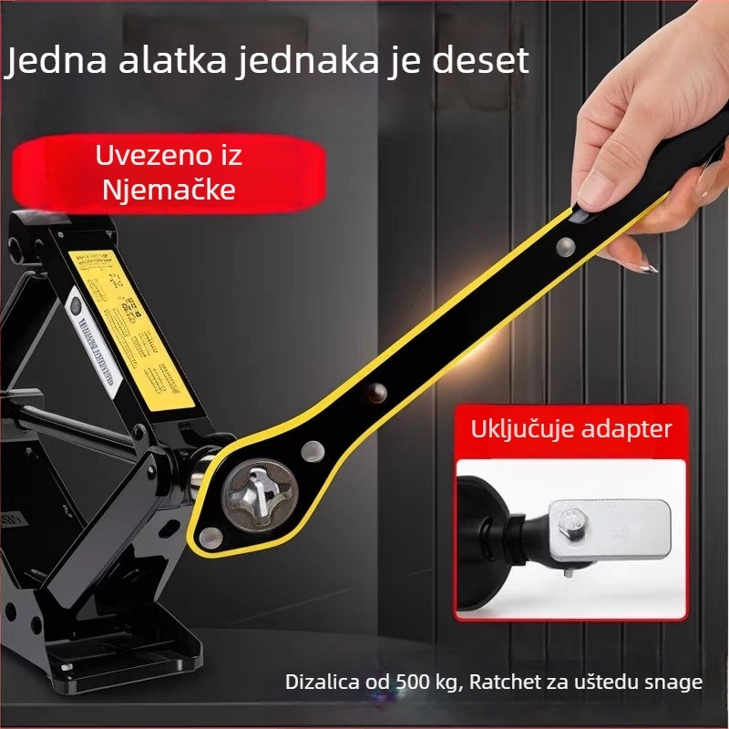 Ključ za dizanje automobila, univerzalni ručni račnasti poluga za zamjenu rezervne gume