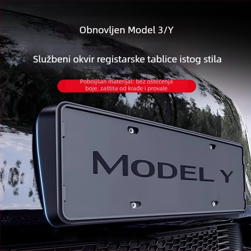 Rama za registarsku tablicu Tesla Model 3/Y s zaštitom rubova – plastična, WL-002