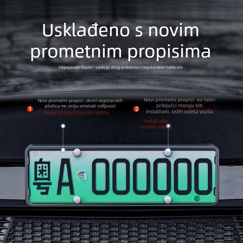 Rama za registarsku tablicu Tesla Model 3/Y s zaštitom rubova – plastična, WL-002