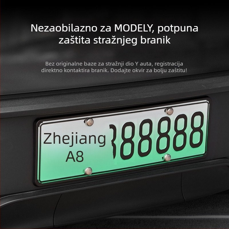 Tesla okvir za registarsku pločicu, plastični, za Model Y i Model 3, uz prilagodbu