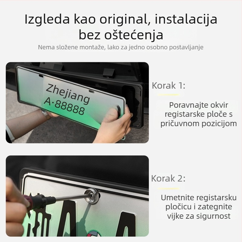 Tesla okvir za registarsku pločicu, plastični, za Model Y i Model 3, uz prilagodbu