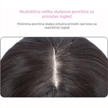 Perika za žene, 3D vrh kose, dugi kovrčavi vlasi, zamjenski dio kose, veliki valovi na gornjem dijelu