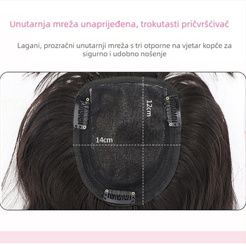 Perika za žene, 3D vrh kose, dugi kovrčavi vlasi, zamjenski dio kose, veliki valovi na gornjem dijelu