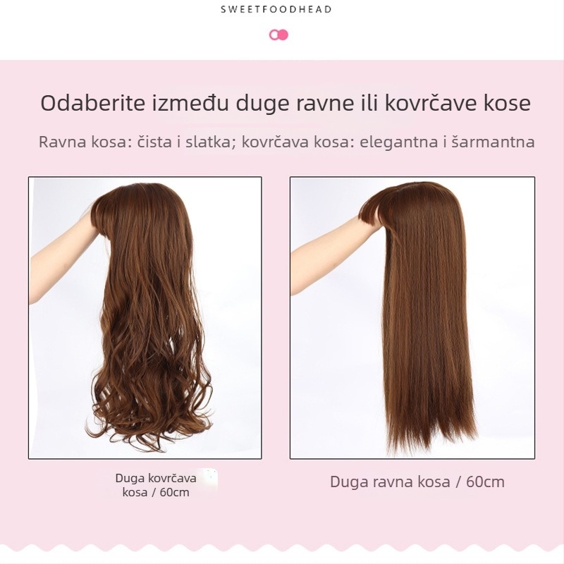 Perika za žene, 3D vrh kose, dugi kovrčavi vlasi, zamjenski dio kose, veliki valovi na gornjem dijelu