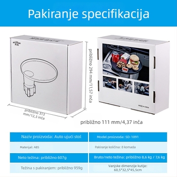 Auto stol za držač čaša s plutajućim pločom — ABS, model SD-1091, kompatibilan s originalnim držačem čaše, prilagodljivo