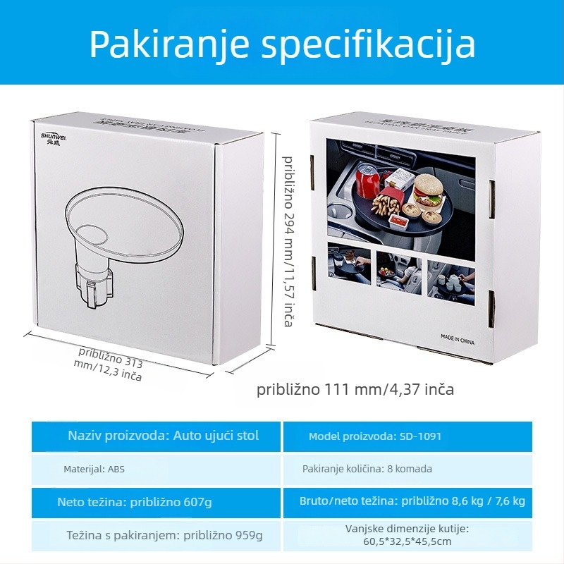 Auto stol za držač čaša s plutajućim pločom — ABS, model SD-1091, kompatibilan s originalnim držačem čaše, prilagodljivo