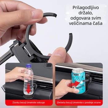 Auto držač za čašu – sklopivi, višenamjenski pepeljara, ABS, kompatibilan s zračnim izlazom, Model BY-1626