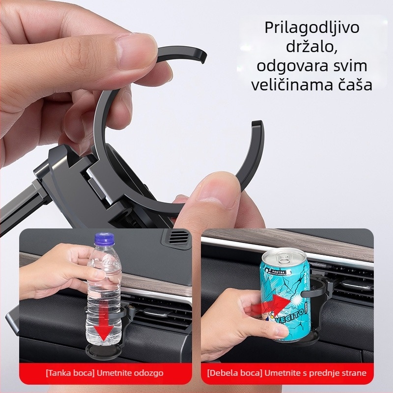 Auto držač za čašu – sklopivi, višenamjenski pepeljara, ABS, kompatibilan s zračnim izlazom, Model BY-1626