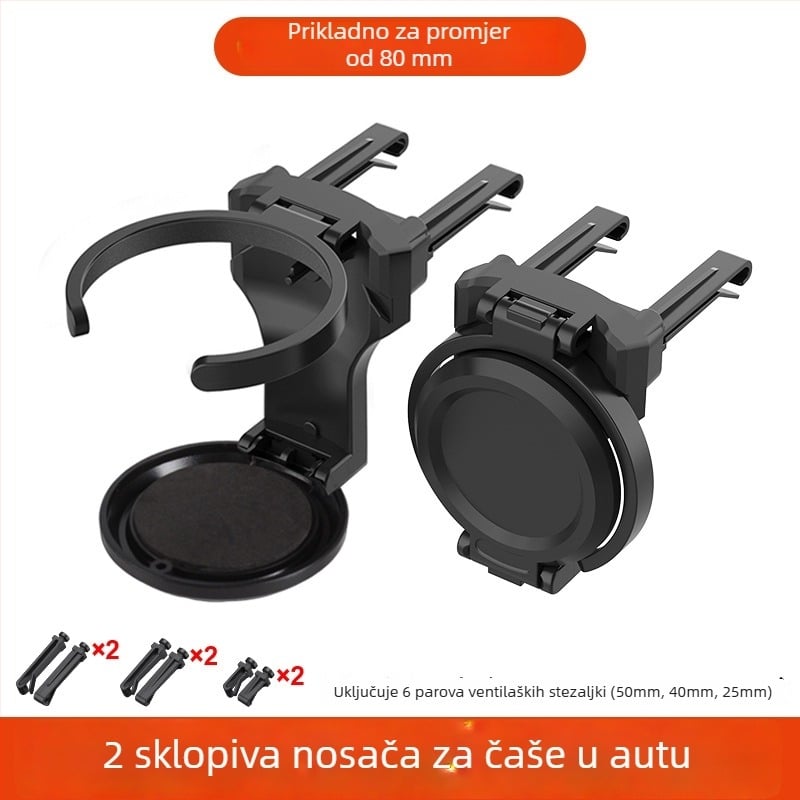 Auto držač za čašu – sklopivi, višenamjenski pepeljara, ABS, kompatibilan s zračnim izlazom, Model BY-1626