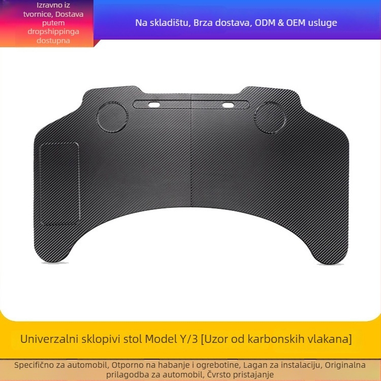 Tesla Model Y/3 Sklopiva plastična pladnja za jelo za vozača i suvozača, kompatibilna s Tesla Model Y/3