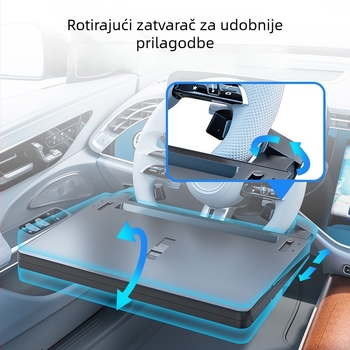 Višenamjenski stol za volan automobila, s držačem za čašu i lebdećim stolom u unutrašnjosti vozila