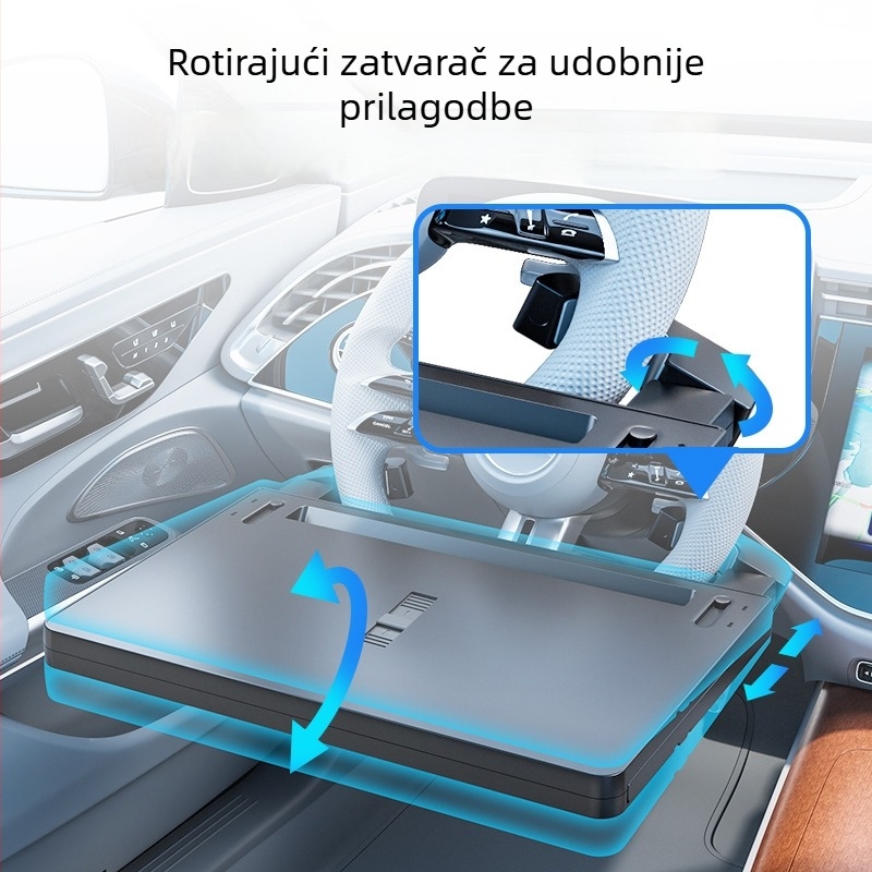 Višenamjenski stol za volan automobila, s držačem za čašu i lebdećim stolom u unutrašnjosti vozila