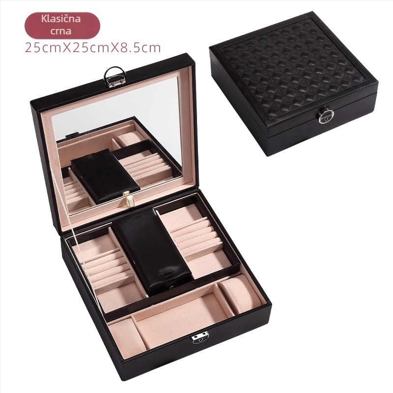 CASEGRACE Kasseg kožna kutija za nakit s izvezom – jednostavan stil, čvrsta konstrukcija, model sp01130