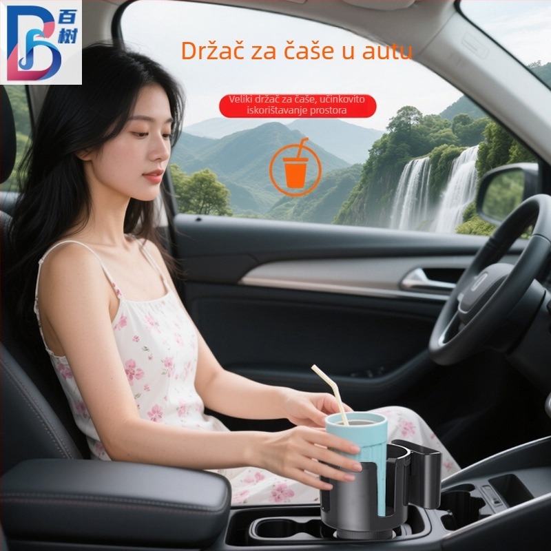 Držač čaše za automobil – podloga za čašu, višenamjenska kutija za pohranu i proširivač držača za piće; Značka Hundred Trees; Materijal ABS; Model BS-1377; Primijenjeni dijelovi: Položaj čaše u središnjem upravljačkom sustavu