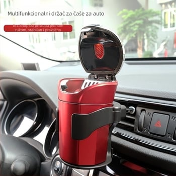 Bymaocar ABS Držač za piće u automobilu BY-1287 – Kompatibilan s ventilacijom zraka, Čvrst nosač za pepeljaru, Univerzalni višenamjenski držač