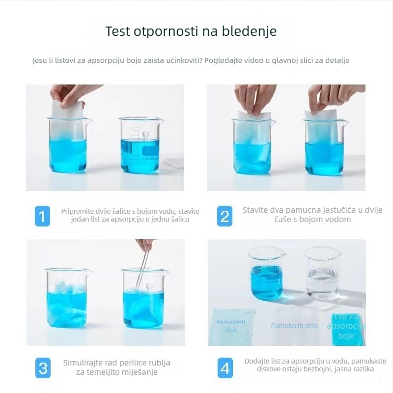 Pralne liste – apsorbiraju boje, sprječavaju prijenos boja, za kućne perilice rublja (Marka: Fan Rou)