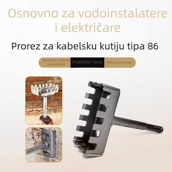 Alat za bušenje kvadratnih rupa za 86‑type prekidač s skrivenom bazom, kvadratna drška, tvrda i otporna na habanje