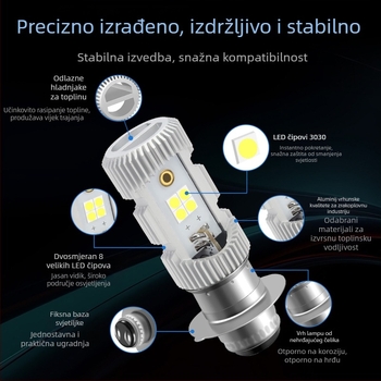 Motocikl LED prednje svjetlo P15D, dvobojno, integrirano blizu i daleko, aluminijska legura, 9–96V, LED 3030, model motor251-p15d, Kevanly