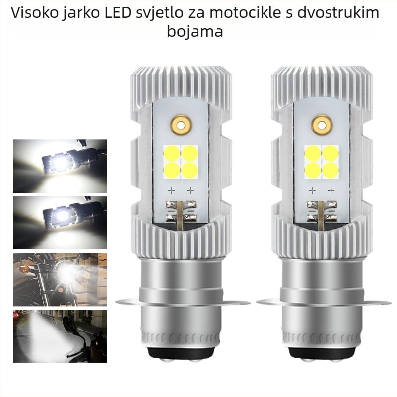 Motocikl LED prednje svjetlo P15D, dvobojno, integrirano blizu i daleko, aluminijska legura, 9–96V, LED 3030, model motor251-p15d, Kevanly