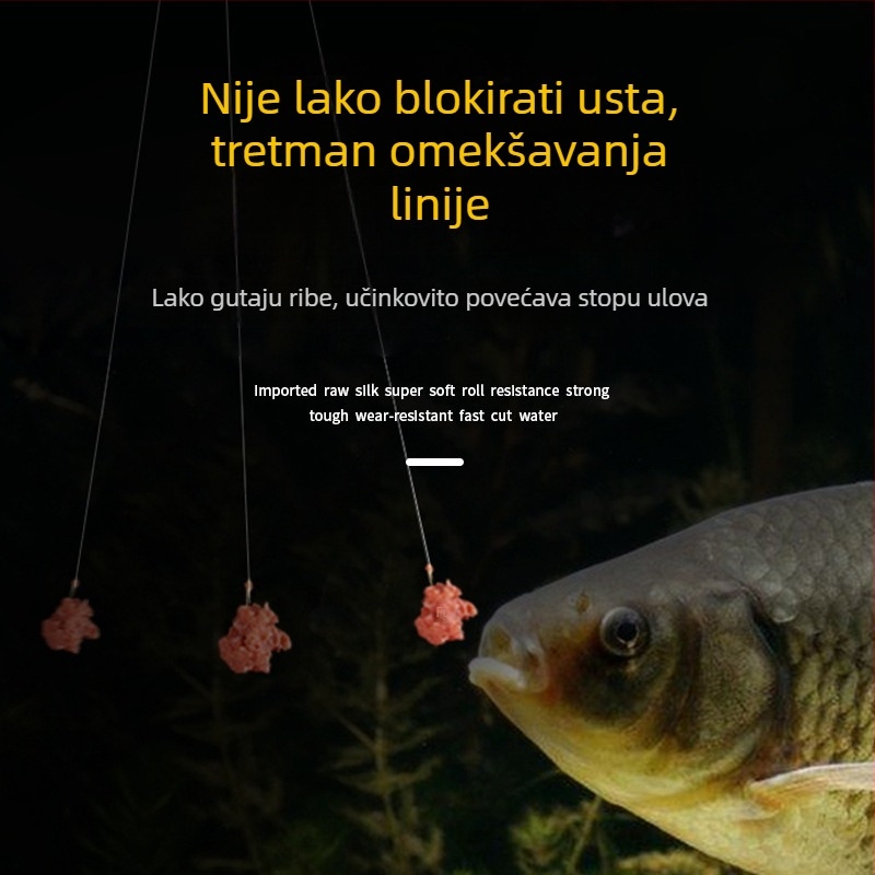 Glavna ribolovna linija od najlona, visoka čvrstoća, 200 komada, Pure Silk