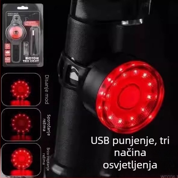 Stražnje svjetlo bicikla za noćnu vožnju — Ultra jarko, MTB i cestovni bicikl, Marka Friendly