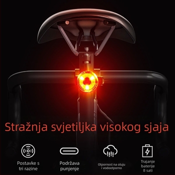 Punjavajuća zadnja svjetla za bicikl za planinska i cestovna bicikla, svjetlo za noćnu vožnju s upozorenjem, model TTT1005548317