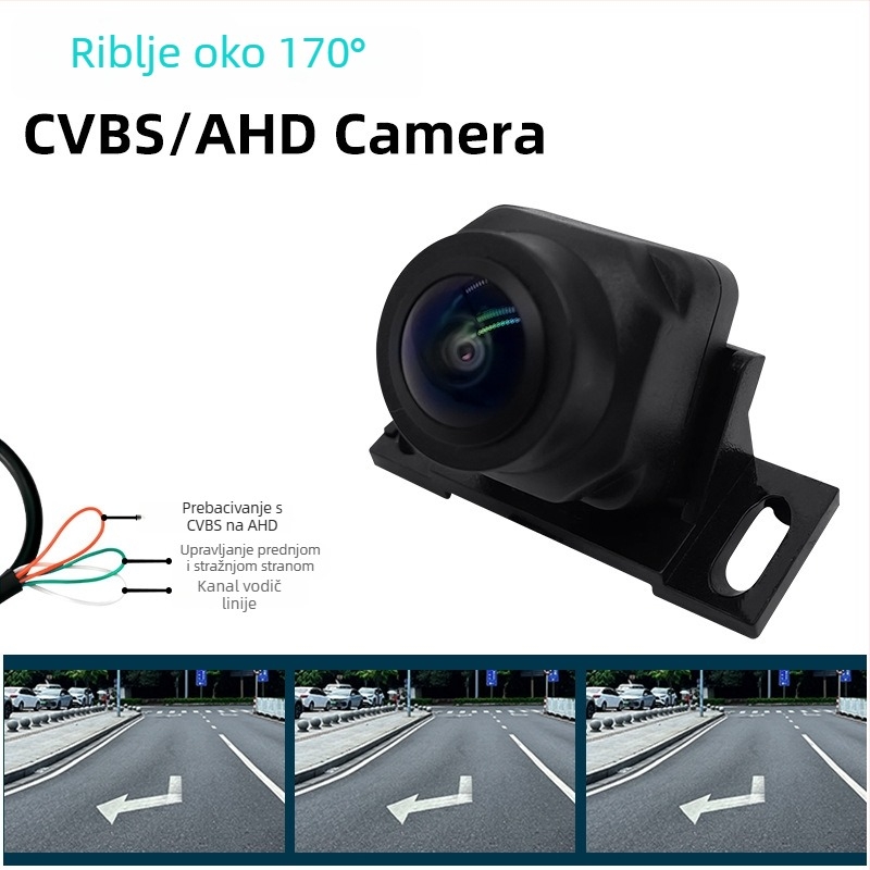 Kamera za stražnji pogled za vozilo, rezolucija 1920x1080, AHD1080P, 170° kut gledanja, napajanje 12V, AV videosignal