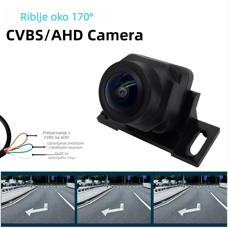 Kamera za stražnji pogled za vozilo, rezolucija 1920x1080, AHD1080P, 170° kut gledanja, napajanje 12V, AV videosignal