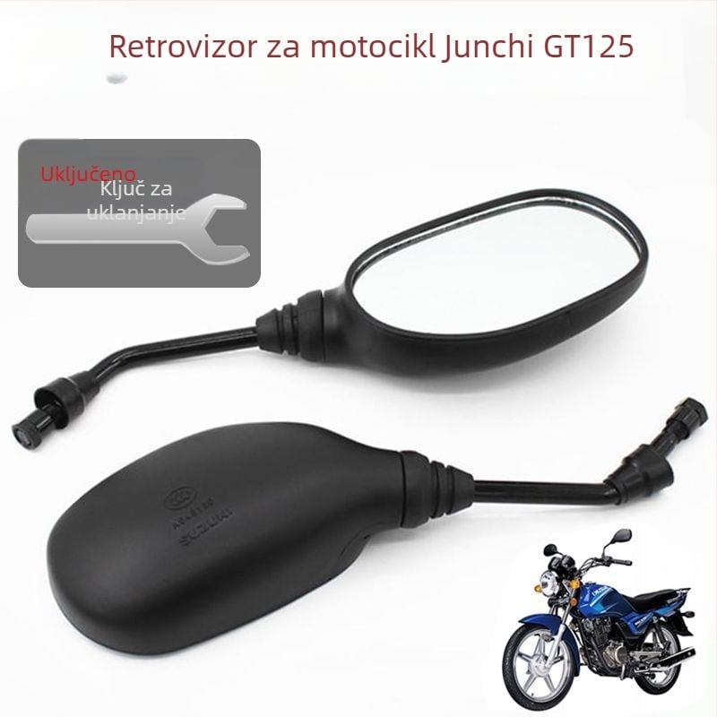 Motociklistički retrovizor, kružno staklo, plastično kućište, montiranje s pozitivnim zupcima, 3C certifikat (2023001115000005)