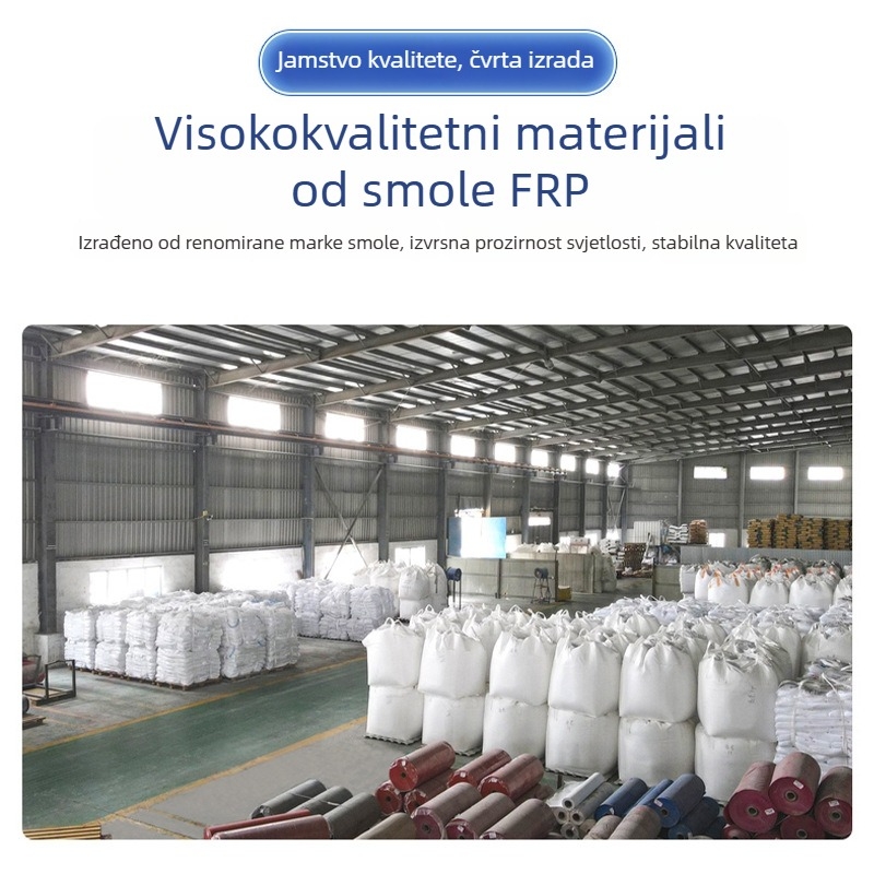 FRP prozirna ploča za skupljanje svjetla za staklenik — ljestvičastog oblika, ojačana poliesterskim vlaknima; otporna na starenje, otporna na grad, otporna na koroziju, vatrootporna i toplinskoizolirajuća