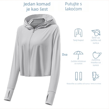 Najlon vetrovka s kapuljom, UPF50 UV zaštita, prozračna, brzo se suši, ljetna vanjska jakna