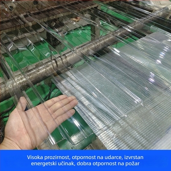 Polikarbonatni prozračni paneli za krovove tvornica i plastenika, valoviti i trapezni listovi, paneli tipa 840