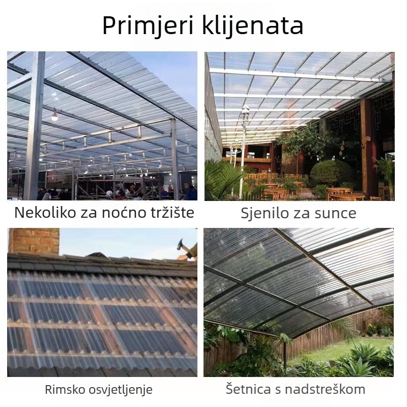 Polikarbonatni prozračni paneli za krovove tvornica i plastenika, valoviti i trapezni listovi, paneli tipa 840