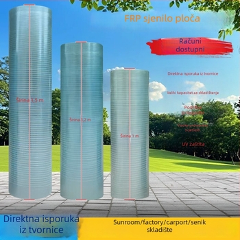 FRP poluprozirni svjetlosni panel za staklenik i sunčanu sobu, ravni panel krova