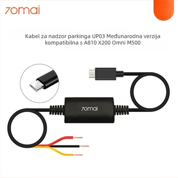 UP03 Kabel za smanjenje napona za dash cam 70mai – kompatibilan s M500 i A810 parkiranje