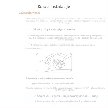 UP03 Kabel za smanjenje napona za dash cam 70mai – kompatibilan s M500 i A810 parkiranje