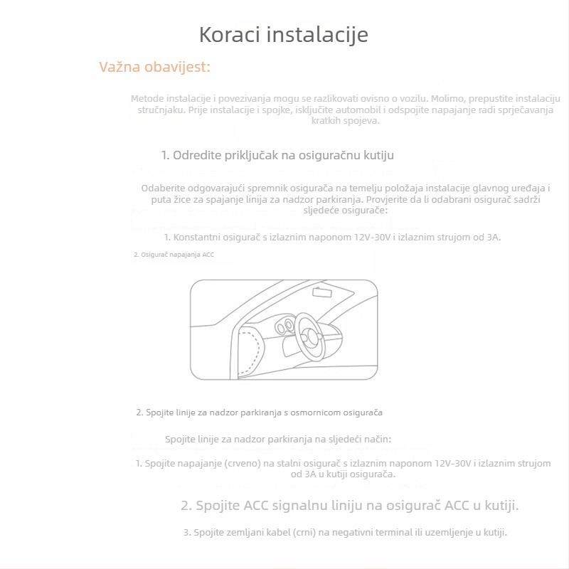 UP03 Kabel za smanjenje napona za dash cam 70mai – kompatibilan s M500 i A810 parkiranje