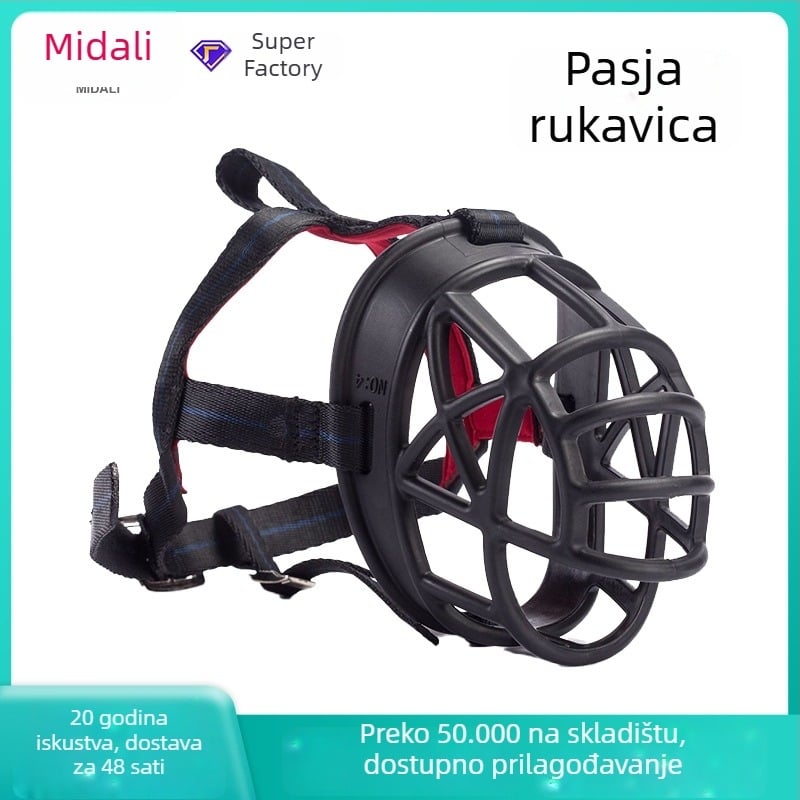 Middall zaštita za pseći muzzlek rukav s podesivom metalno/nylon kopčom, nylonska mrežasta zaštitna navlaka