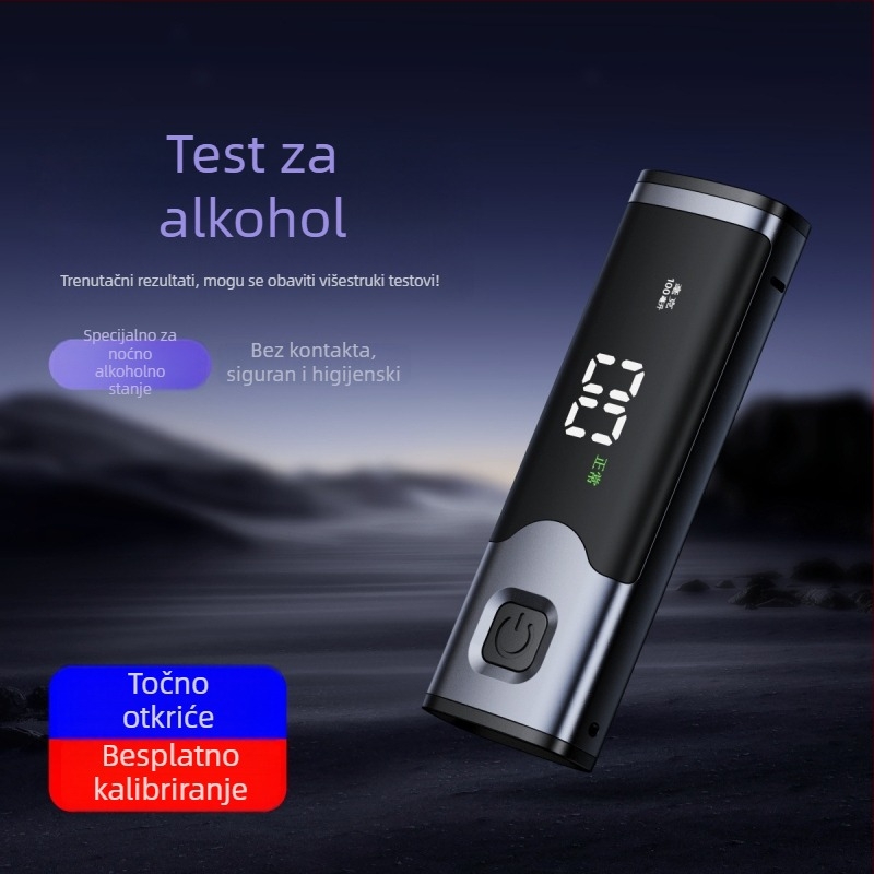 Prijenosni tester alkohola za automobile, visoka preciznost, aluminijska legura + ABS