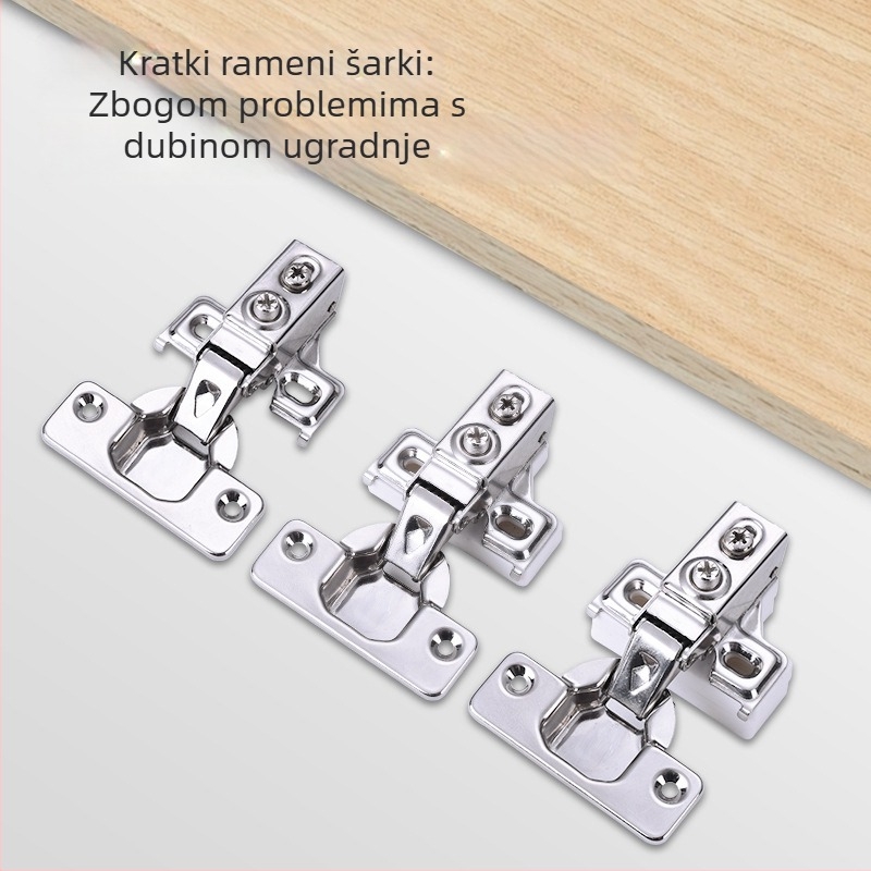 Šarka za ormar s amortizacijom, model MFL07, 201 nehrđajući čelik, polirana površina, moderni minimalistički stil