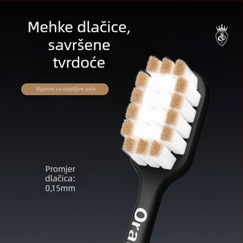 Oralgos ručna četkica DB-XA007, paket dva, mekane dlačice, široka glava, zaštita desni, protuklizna ručka
